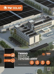 [MODTON72HD590W] PANEL SOLAR TONGWEI SOLAR N-TYPE-CELL BIFACIAL MODULE 590W 72HD590W